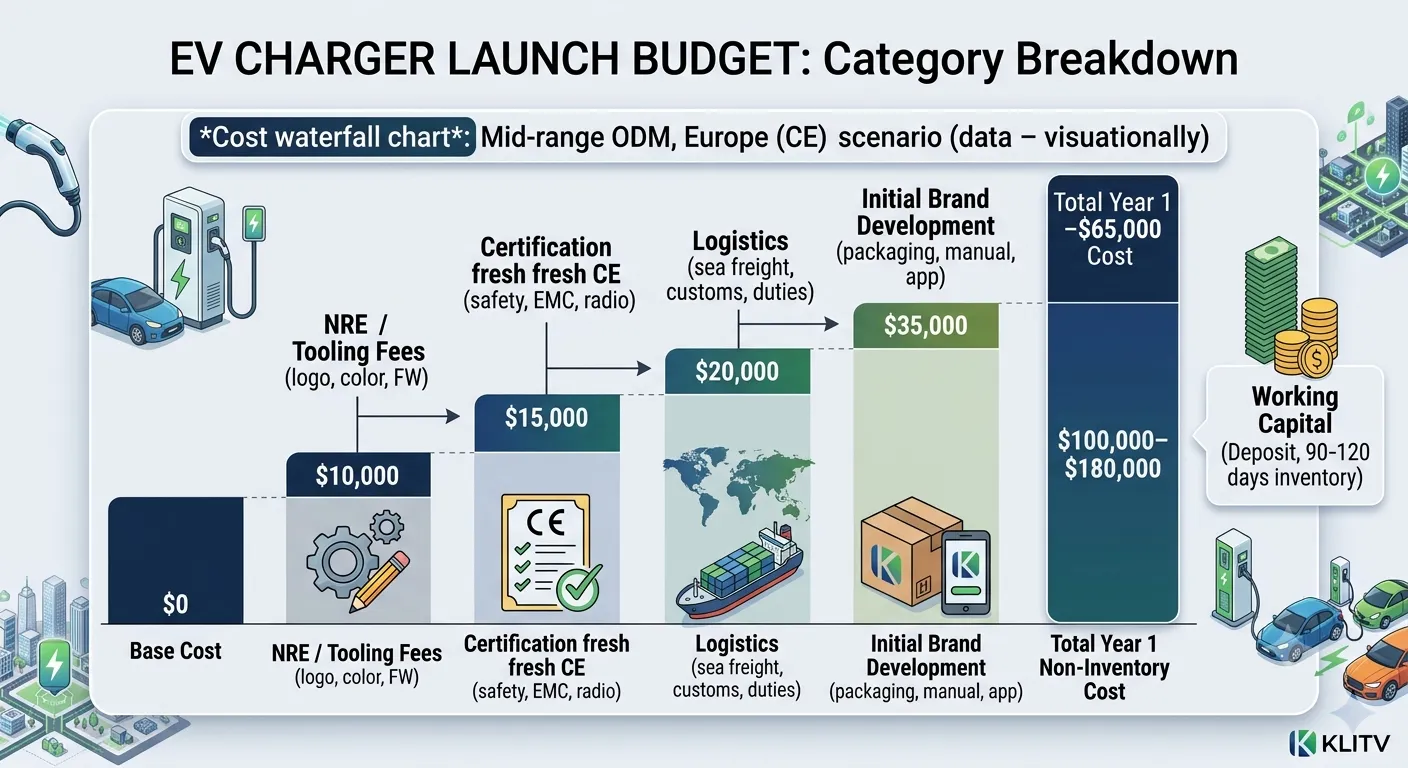 EV charger launch budget category breakdown for white label programs