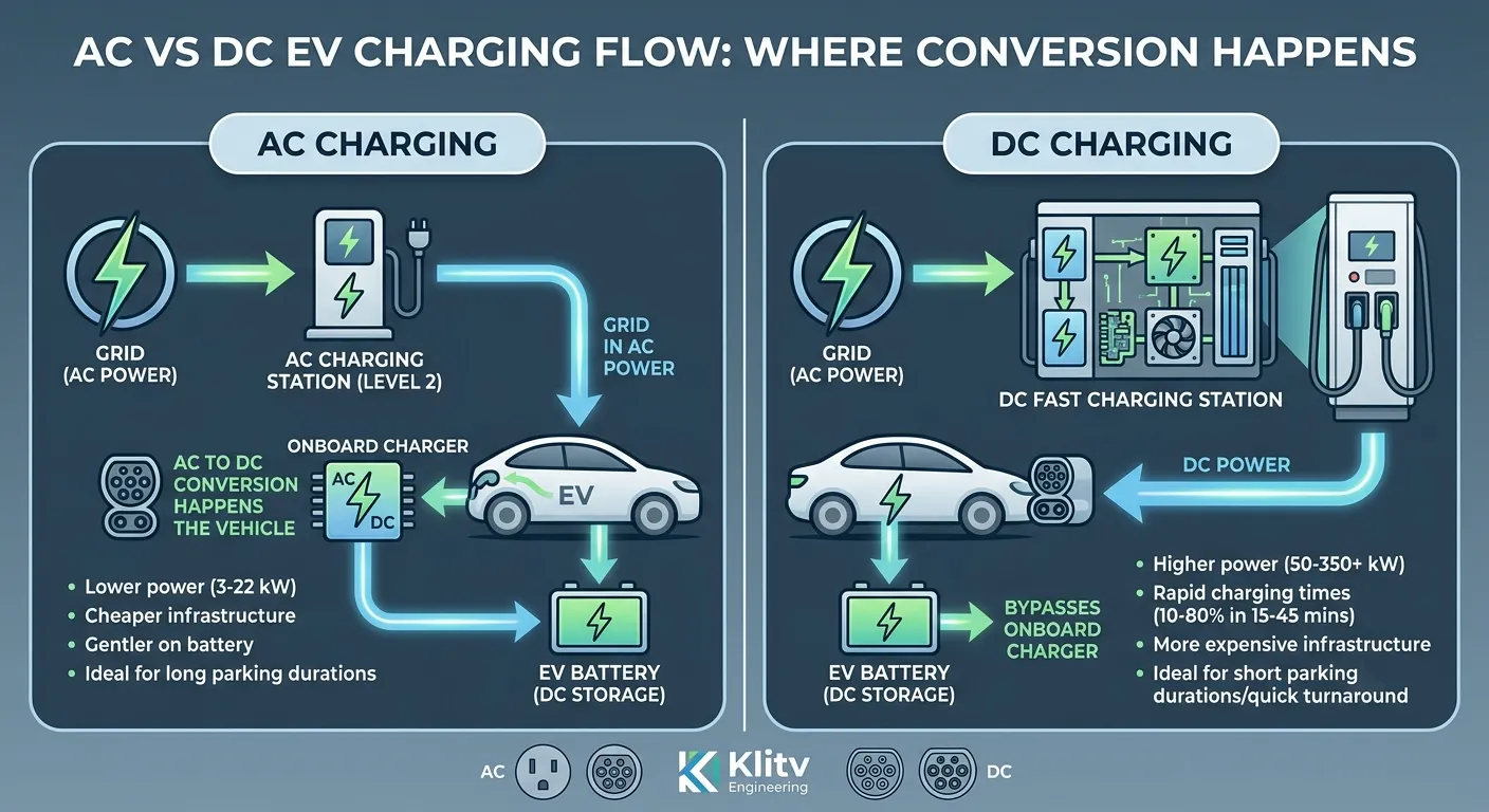 DC vs AC EV Charging: Commercial Buyer's Guide 2026