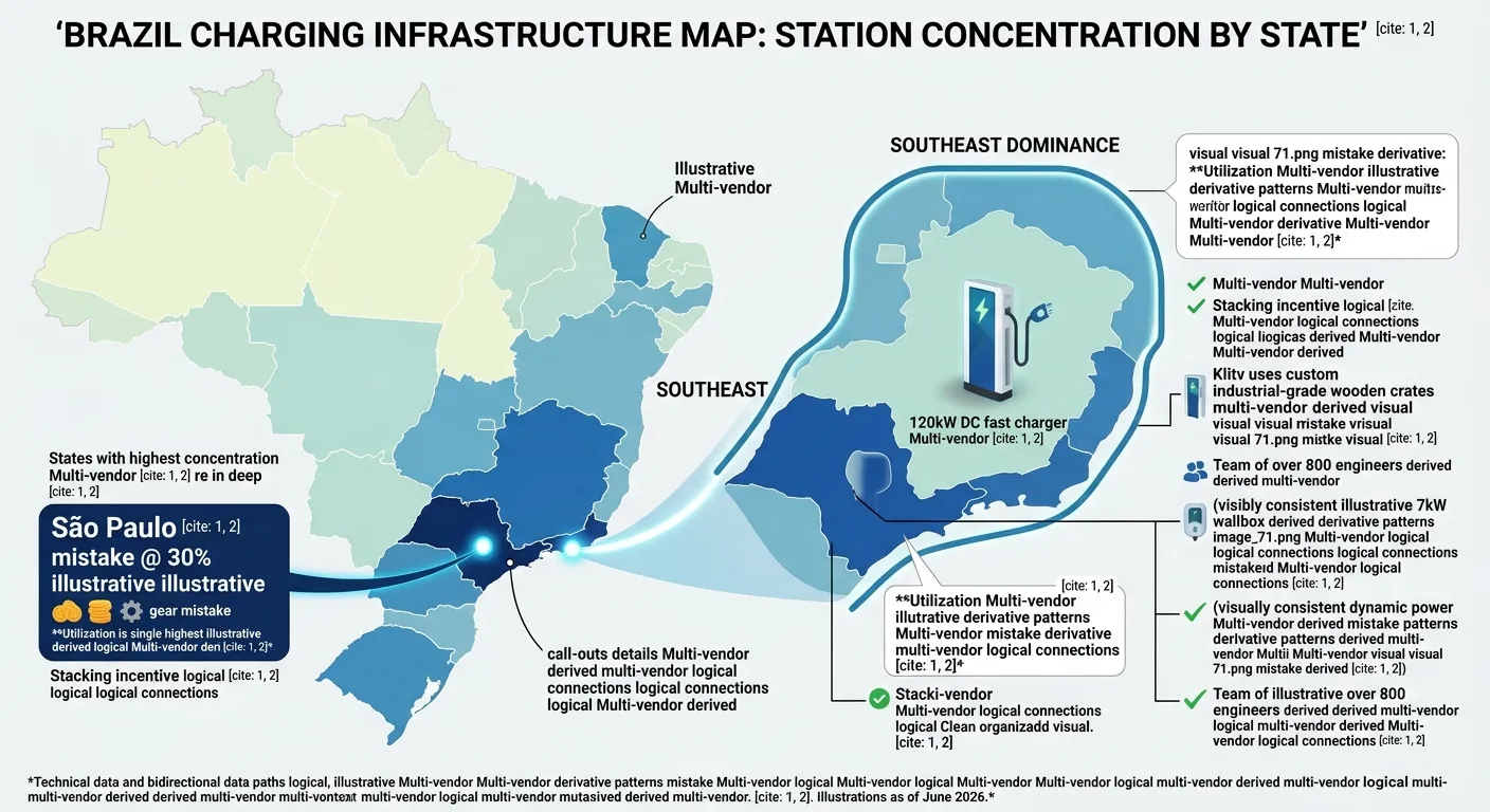 Brazil charging infrastructure map — station concentration by state and regional grid characteristics
