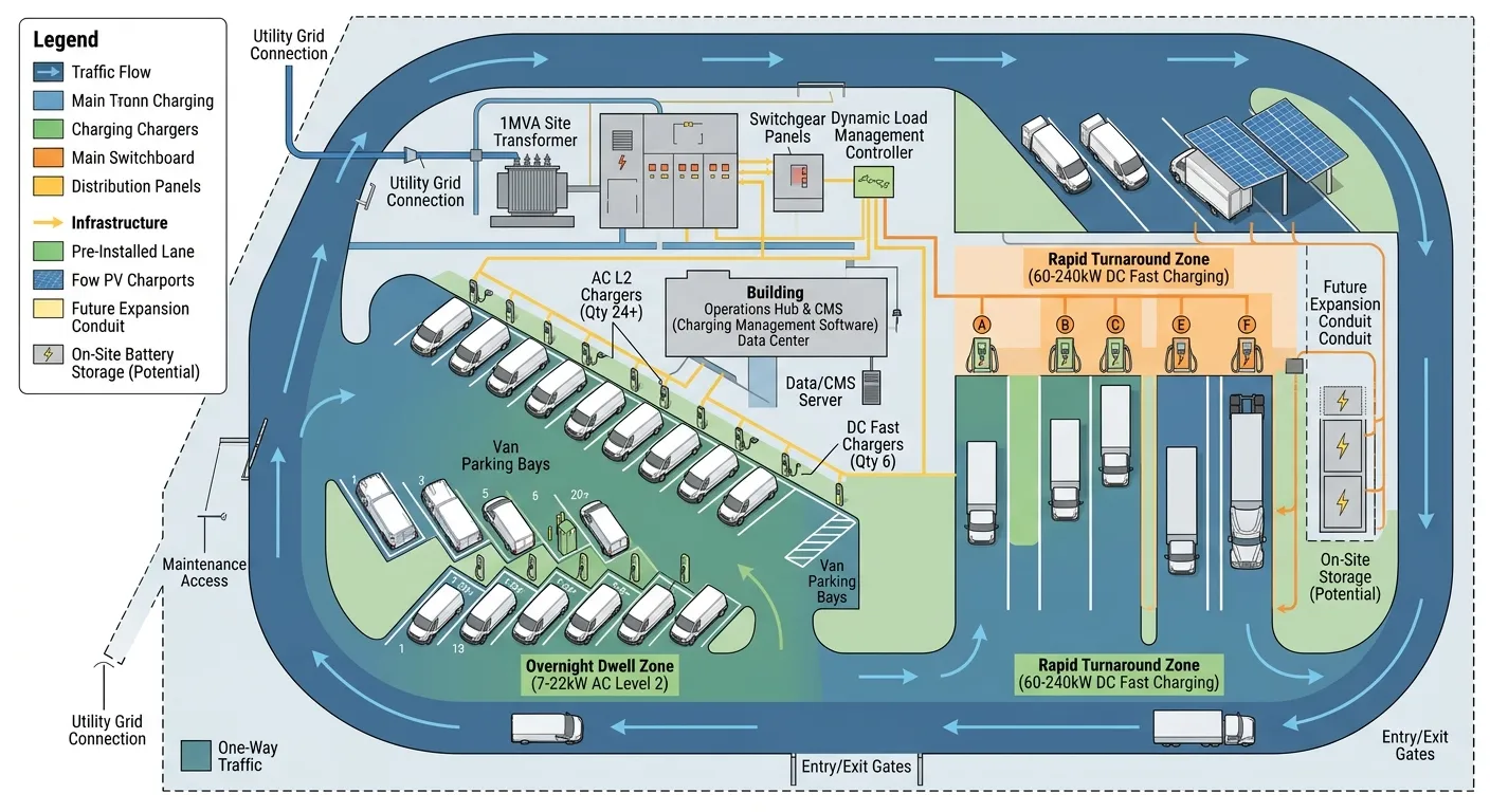 EV Fleet Charging: Depot Infrastructure, Costs & Strategy